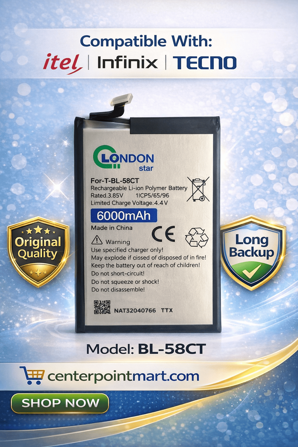 Itel Infinix Tecno Battery BL-58CT