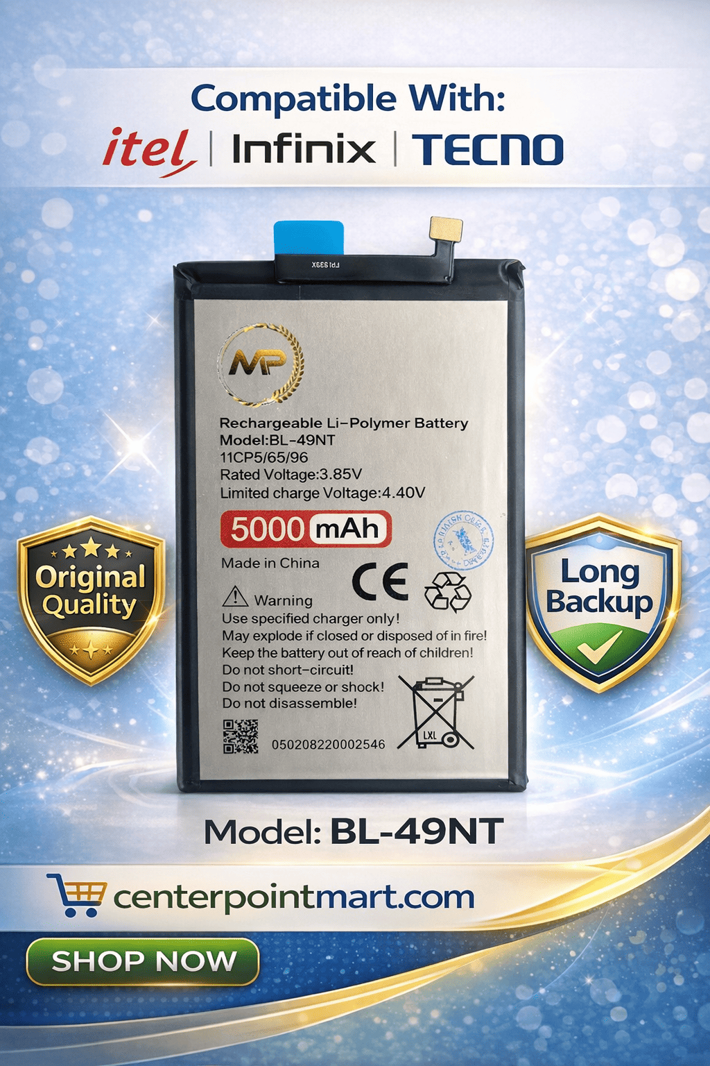 Itel Infinix Tecno Battery BL-49NT